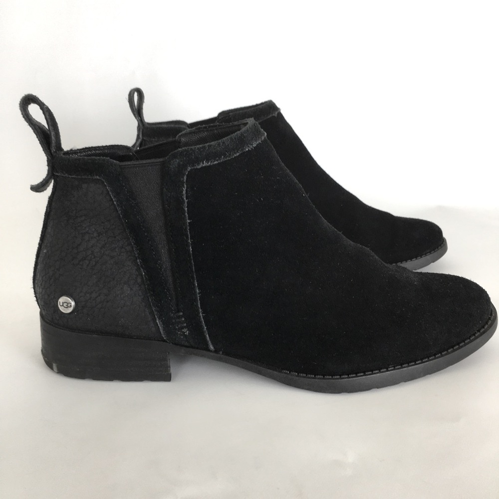 UGG Black Suede Chelsea Boots Women’s Size 8.5 Short Ankle Boots